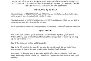 Quyết định số 1932/QĐ-BTP năm 2013 chuẩn tiếp cận pháp luật của người dân tại cơ sở