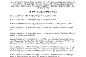 Quyết định 26/2013/QĐ-UBND bồi thường hỗ trợ tái định cư Nhà nước thu hồi đất Lào Cai