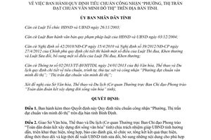 Quyết định 21/2013/QĐ-UBND công nhận Phường Thị trấn đạt chuẩn văn minh Bình Định