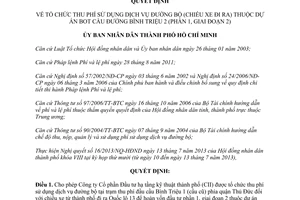 Quyết định 4035/QĐ-UBND năm 2013 phí sử dụng cầu đường Bình Triệu 2 Hồ Chí Minh