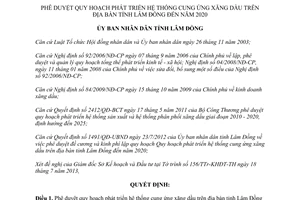 Quyết định 1414/QĐ-UBND 2013 quy hoạch hệ thống cung ứng xăng dầu Lâm Đồng đến 2020