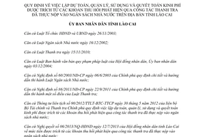Quyết định 27/2013/QĐ-UBND lập dự toán quản lý sử dụng quyết toán kinh phí ngân sách Lào Cai
