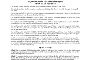 Nghị quyết 07/2013/NQ-HĐND chế độ dinh dưỡng đặc thù huấn luyện viên vận động viên Bình Định