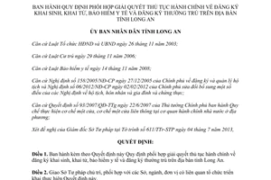 Quyết định 28/2013/QĐ-UBND thủ tục khai sinh khai tử bảo hiểm y tế Long An