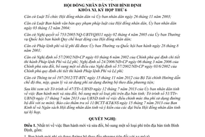 Nghị quyết 04/2013/NQ-HĐND sửa đổi phí Bình Định