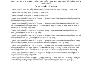 Quyết định 28/2013/QĐ-UBND quản lý chương trình mục tiêu quốc gia Thừa Thiên Huế