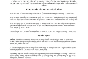 Quyết định 5194/QĐ-UBND 2013 thu nợ tiền sử dụng đất cá nhân được giao quyền sử dụng đất Đà Nẵng