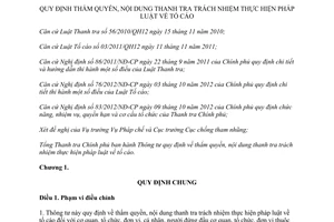 Thông tư 05/2013/TT-TTCP thẩm quyền nội dung thanh tra trách nhiệm về tố cáo