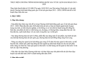 Kế hoạch 35/KH-UBND chương trình hành động quốc gia về du lịch Cà Mau 2013 2020