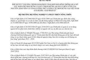 Quyết định 1724/QĐ-BNN-HTQT 2013 Giảm phát thải khí nhà kính hạn chế mất rừng