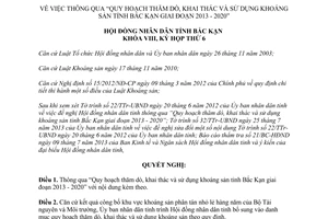 Nghị quyết 21/NQ-HĐND 2013 thăm dò khai thác sử dụng khoáng sản Bắc Kạn 2013 2020