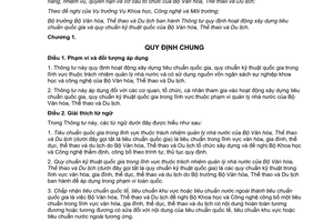 Thông tư 05/2013/TT-BVHTTDL xây dựng tiêu chuẩn quốc gia quy chuẩn Bộ Văn hóa