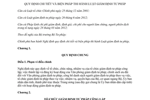 Nghị định 85/2013/NĐ-CP hướng dẫn thi hành Luật giám định tư pháp