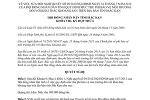 Nghị quyết 19/2013/NQ-HĐND sửa đổi Nghị quyết 09/2012/NQ-HĐND