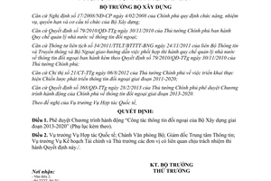 Quyết định 701/QĐ-BXD năm 2013 Chương trình thông tin đối ngoại Bộ Xây dựng 2013 2020