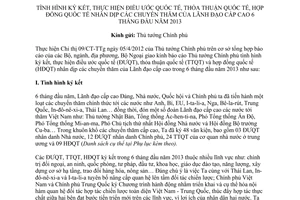 Báo cáo 2840/BC-BNG-LPQT năm 2013 tình hình ký kết thực hiện điều ước quốc tế