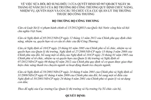 Quyết định 5299/QĐ-BCT năm 2013 sửa đổi Quyết định 907/QĐ-BCT