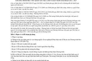 Thông tư liên tịch 102/2013/TTLT-BTC-BLĐTBXH nguồn vốn thực hiện dự án việc làm dạy nghề