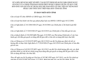 Quyết định 29/2013/QĐ-UBND sửa đổi Quyết định 40/2012/QĐ-UBND Hà Tĩnh