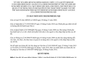 Quyết định 28/2013/QĐ-UBND sửa đổi Quyết định 13/2012/QĐ-UBND Hà Nội