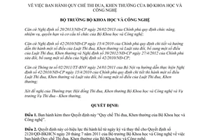 Quyết định 2352/QĐ-BKHCN năm 2013 quy chế Thi đua Khen thưởng Bộ Công Nghệ