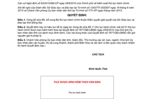 Quyết định 2391/QĐ-UBND năm 2013 sửa đổi thủ tục hành chính Sở Giáo dục Đồng Nai