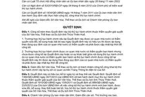 Quyết định 1440/QĐ-UBND 2013 công bố bộ thủ tục hành chính thuộc Sở Văn hóa Thừa Thiên Huế