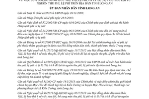 Quyết định 30/2013/QĐ-UBND 2013 sửa đổi mức thu phí tỷ lệ trích từ nguồn thu Long An