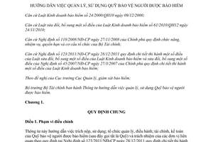 Thông tư 101/2013/TT-BTC quản lý sử dụng quỹ bảo vệ người được bảo hiểm