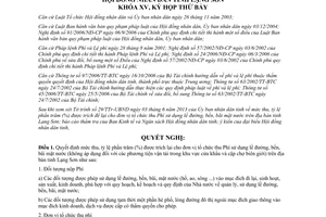 Nghị quyết 119/2013/NQ-HĐND mức thu tỷ lệ Phí sử dụng lề đường bến bãi mặt nước Lạng Sơn