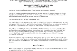 Nghị quyết 117/2013/NQ-HĐND mức thu tỷ lệ phần trăm được trích để lại Phí thẩm định cấp quyền sử dụng đất Lạng Sơn