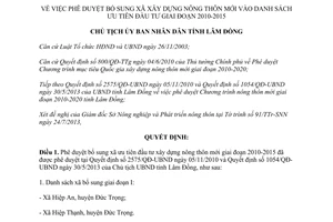 Quyết định 1439/QĐ-UBND năm 2013 phê duyệt bổ sung danh sách ưu tiên đầu tư 2010-2015 Lâm Đồng