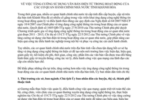 Chỉ thị 12/CT-UBND năm 2013 tăng cường sử dụng văn bản điện tử hành chính Khánh Hòa