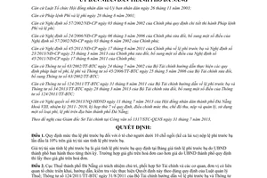 Quyết định 24/2013/QĐ-UBND lệ phí trước bạ ô tô dưới 10 chỗ lần đầu Đà Nẵng