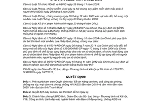 Quyết định 2642/QĐ-UBND 2013 phòng chống AIDS ma túy mại dâm 2015 tầm nhìn 2020 Thanh Hóa