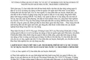 Chỉ thị 11/CT-UBND quản lý đầu tư xử lý nợ đọng xây dựng cơ bản từ ngân sách Quảng Bình 2013