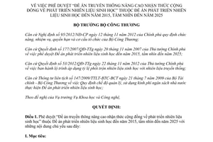 Quyết định 5364/QĐ-BCT 2013 nâng cao nhận thức cộng đồng phát triển nhiên liệu sinh học