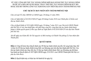 Quyết định 4573/QĐ-UBND năm 2013 công bố thủ tục hành chính khoáng sản Hà Nội