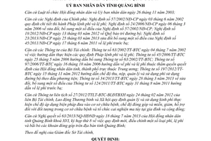 Quyết định 17/2013/QĐ-UBND điều chỉnh phí lệ phí bãi bỏ các khoản đóng góp Quảng Bình