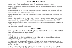 Quyết định 23/2013/QĐ-UBND mức chi kiểm soát thủ tục hành chính Bình Định