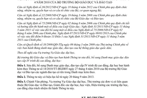 Thông tư 32/2013/TT-BGDĐT sửa đổi Thông tư 14/2010/TT-BGDĐT