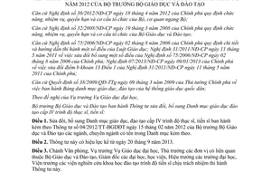 Thông tư 33/2013/TT-BGDĐT năm 2013 sửa đổi Thông tư 04/2012/TT-BGDĐT