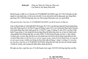 Công văn 3481/BNN-KH 2013 danh mục dự án kết cấu hạ tầng trọng điểm 2011 2020