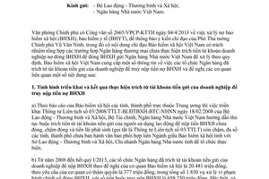 Công văn 2996/BHXH-BT năm 2013 trích từ tài khoản tiền gửi đóng số tiền nợ bảo hiểm xã hội