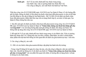 Công văn 12509/QLD-ĐK năm 2013 sửa đổi cách ghi chỉ định thuốc glucosamin