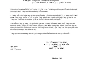 Công văn 4460/TCHQ-HTQT năm 2013 hoàn thuế của doanh nghiệp