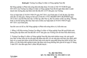 Công văn 3531/BNN-TCCB năm 2013 thực hiện chế độ phụ cấp thâm niên nhà giáo