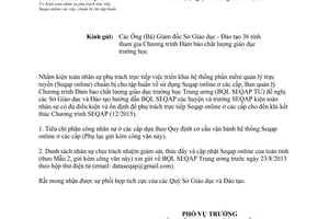 Công văn 336/BGDĐT-SEQAP năm 2013 kiện toàn nhân sự đảm bảo chất lượng giáo dục trường học
