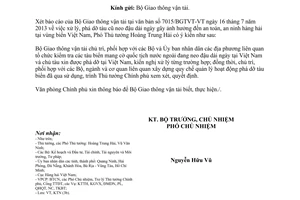 Công văn 6534/VPCP-KTN 2013 xử lý phá dỡ tàu cũ ảnh hưởng an toàn an ninh hàng hải