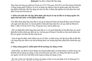 Công văn 46/BXD-KHTC năm 2013 triển khai Chỉ thị 14/CT-TTg Bộ Xây dựng